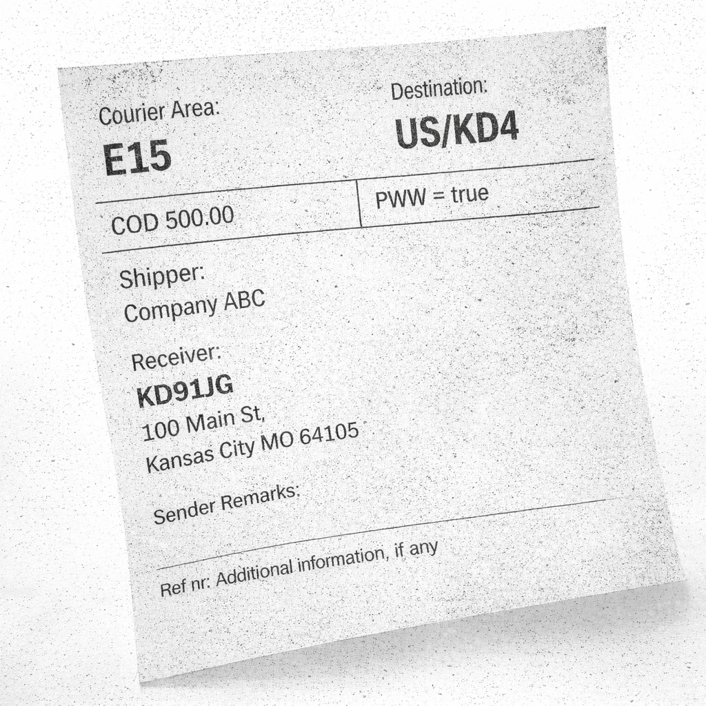 Input Image Showing a Shipping Label
