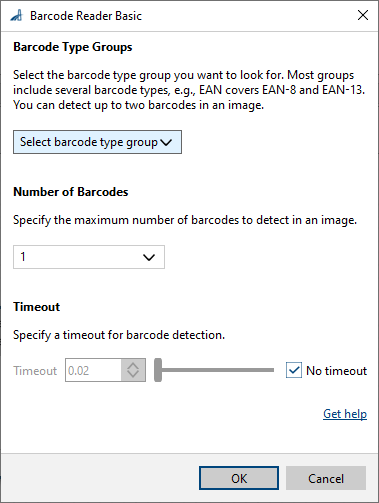 Barcode Reader Basic vTool Settings