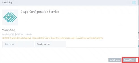 Installing the IE App Configuration Service