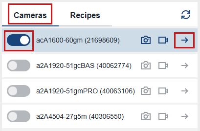 Opening a Camera Configuration Opening a Camera Configuration