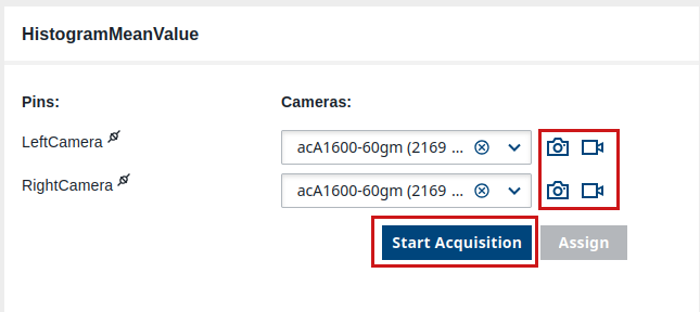 Starting Acquisition with Cameras Assigned Starting Acquisition with Cameras Assigned
