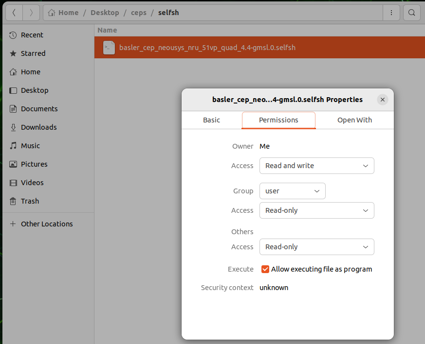 selfsh Properties Tab