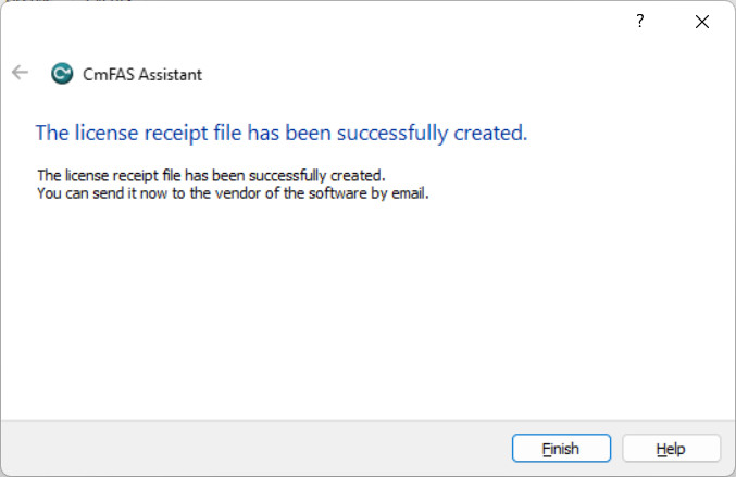 CmFAS Assistant - Receipt File Creation Success CmFAS Assistant - Receipt File Creation Success