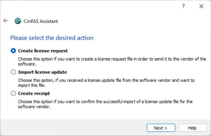 CmFAS Assistant - Select Action Page CmFAS Assistant - Select Action Page