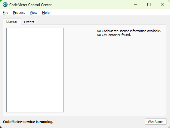 CodeMeter Control Center