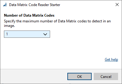 Data Matrix Code Reader Starter vTool Settings