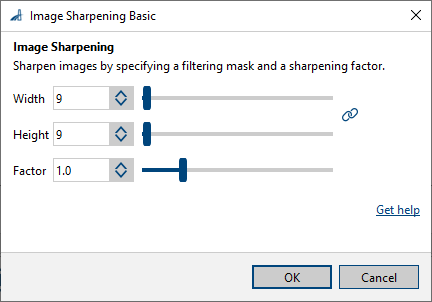Image Sharpening Basic vTool Settings