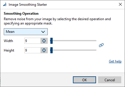 Image Smoothing Starter vTool Settings