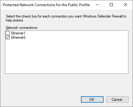 Protected Network Connections Window