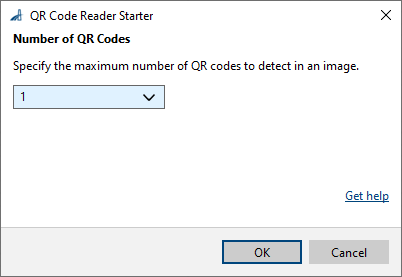 QR Code Reader Starter vTool Settings