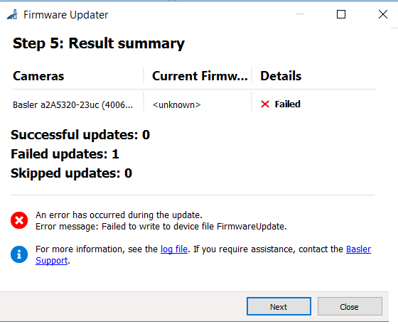 Firmware Updater Error