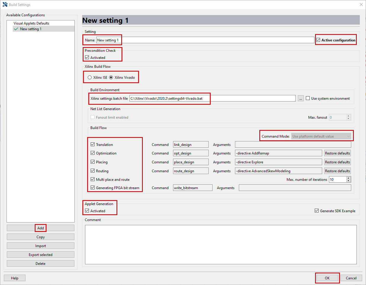 Parameter Set Example: Developing for microEnable 5 or LightBridge