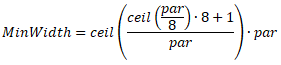 Formula for calculating the minimum input image width