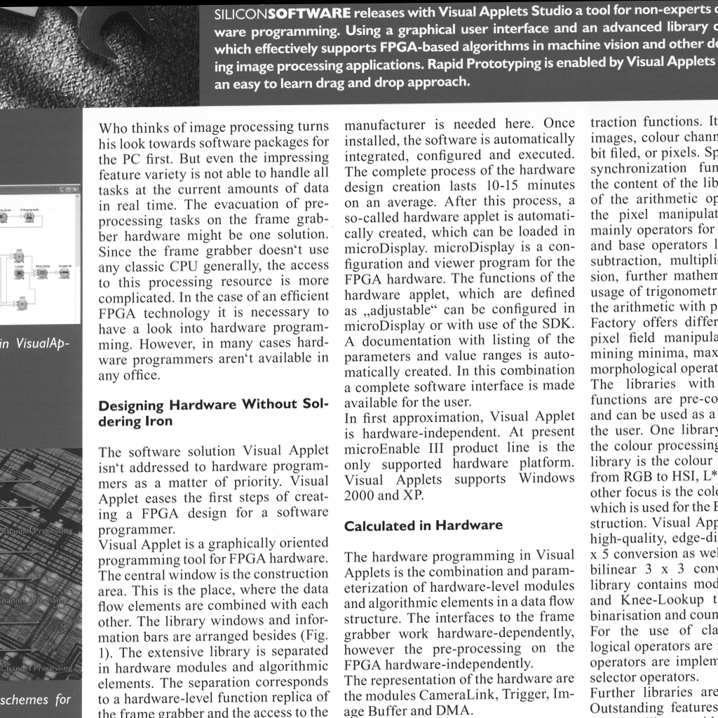 Skew of a scanned object resulting from camera misalignment