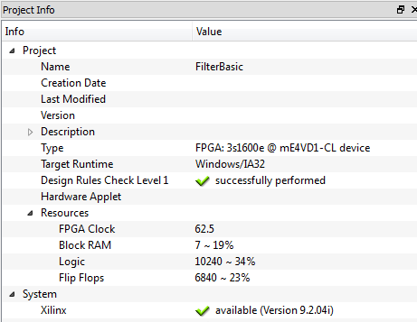 Detected Xilinx tools