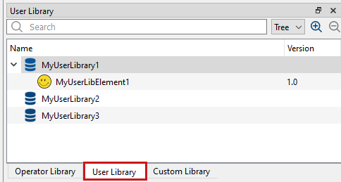 User Libraries with Elements in the Library Panel