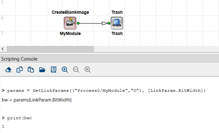 Python Command GetLinkParams: Example