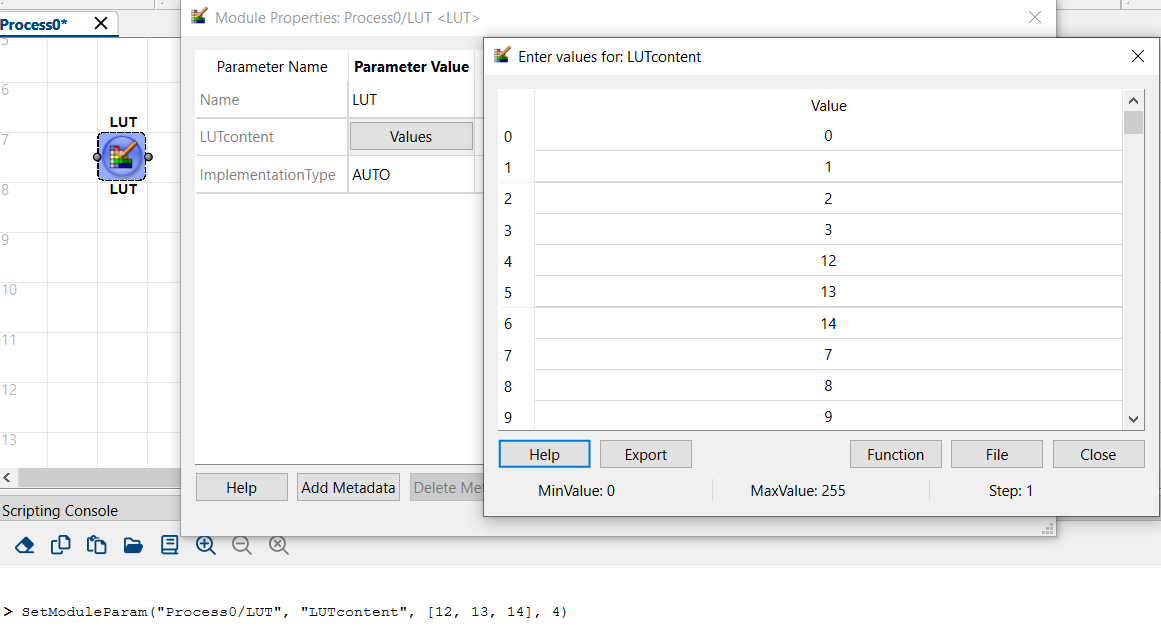 Command SetModuleParam: Example for Entering values