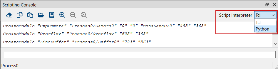 VA Scripting Console: Switching Scripting Languages 